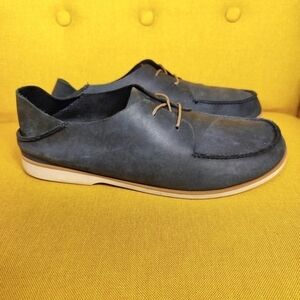 OluKai Holokai Grey Olive Nubuck Leather Casual Lace Up Men's Shoes Size 10.5